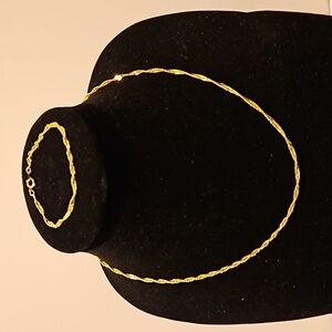 ROPE CHAIN GOLDTONE 19 1/2" Necklace & 7" Matching Bracelet